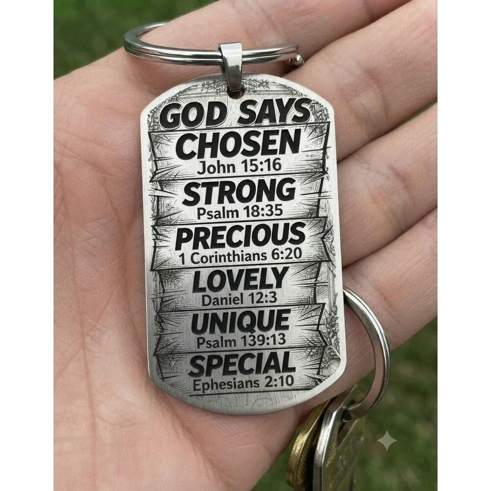 Psalm Quote God Say Lord Jesus Holly Bible Faith He Reminder Stainless Keychain